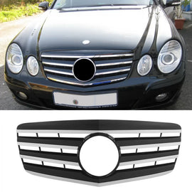 Griglia anteriore per Mercedes-Benz Classe E W211 06-09 A design stile con 4 Fence nero/cromato 1 pezzo