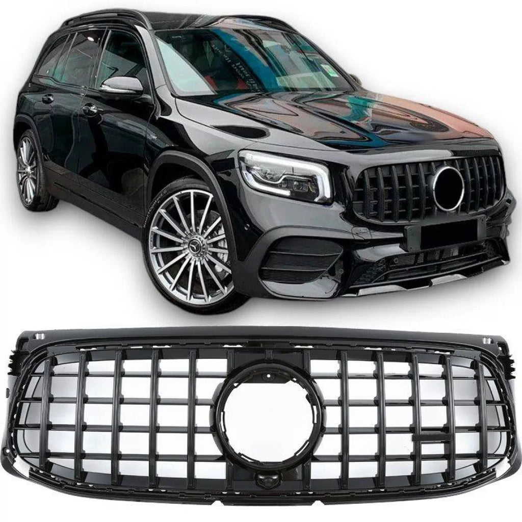 Griglia anteriore per Mercedes-Benz GLB X247 19-23 A design Line Panamericana stile Nero lucido/Night kit
