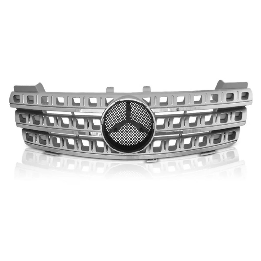 Griglia anteriore per Mercedes-Benz ML-Classe W164 05-08 A design stile argento/cromato 1 pezzo