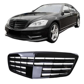 Griglia anteriore per Mercedes-Benz Classe S W221 09-13 S63 S65 A design stile Nero lucido 1pc