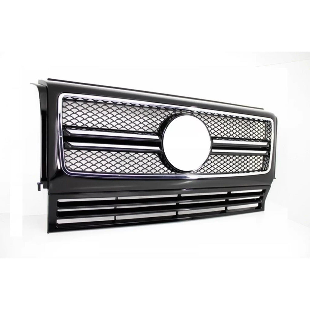 Griglia anteriore per Mercedes Classe G W463 (1990-2018) G65 design Nero lucido cromato cornice