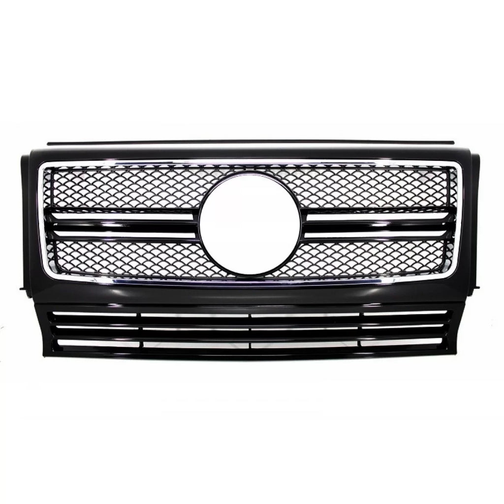 Griglia anteriore per Mercedes Classe G W463 (1990-2018) G65 design Nero lucido cromato cornice