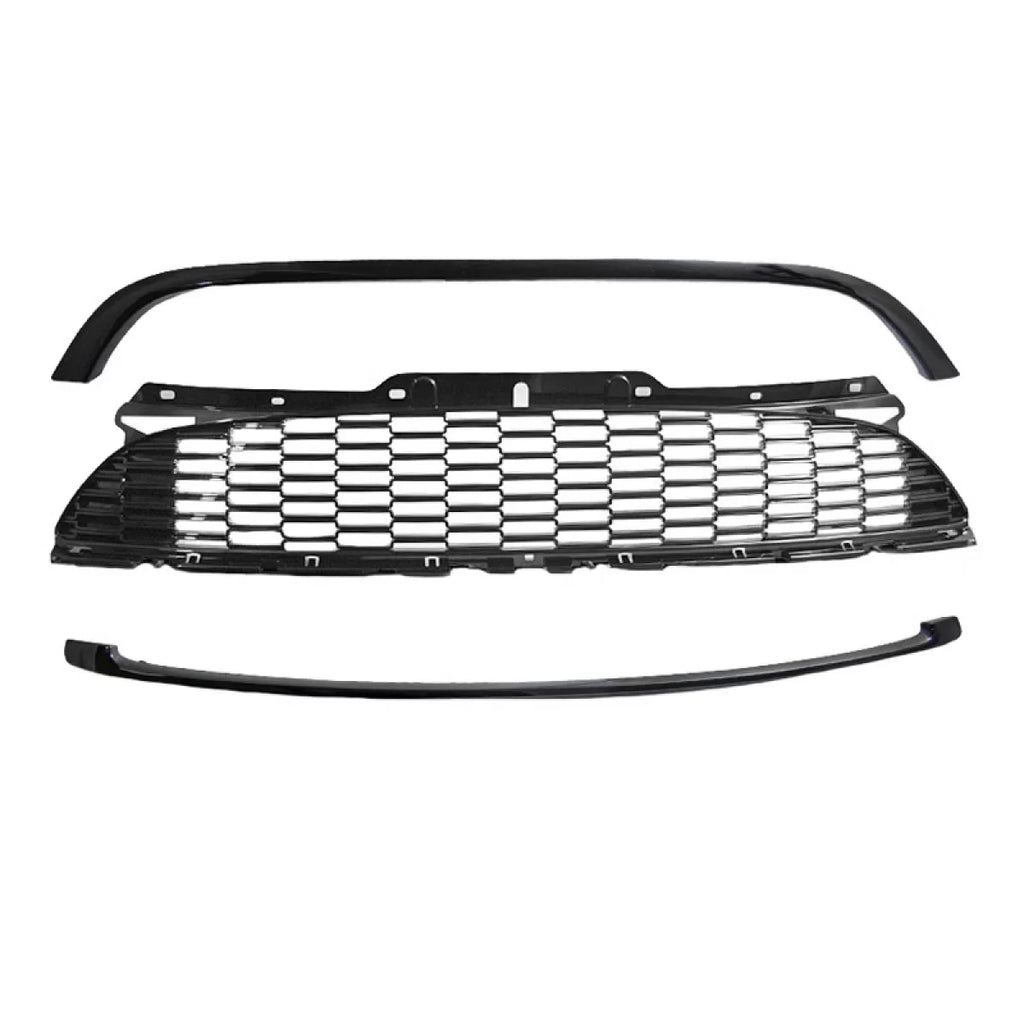 Griglia anteriore per Mini Cooper 06-14 R56 / R57 / R55 S/JCW nido d’ape Nero lucido 3 pezzi