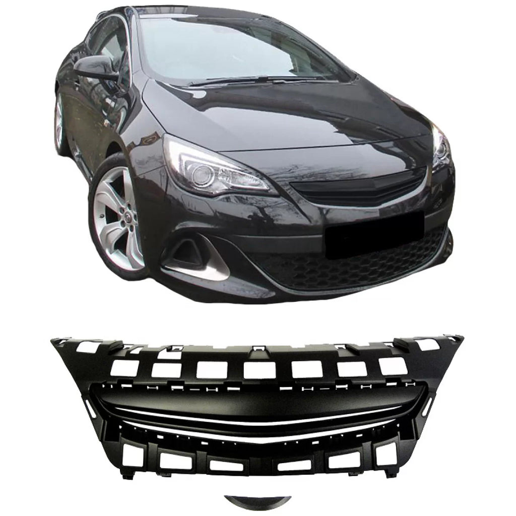 Griglia anteriore per Opel Astra J 3D GTC 12-15 senza logo nero 1 pezzo