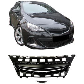 Griglia anteriore per Opel Astra J 3D GTC 12-15 senza logo nero 1 pezzo