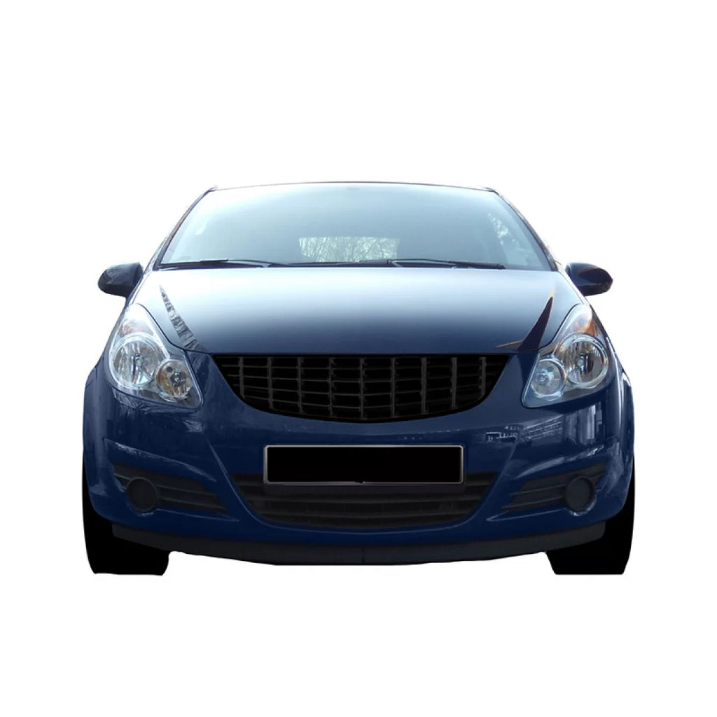 Griglia anteriore per Opel Corsa D 06-11 senza logo con verticale linee tappetino nero 1 pezzo