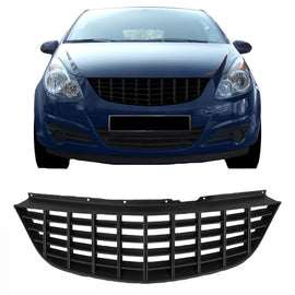 Griglia anteriore per Opel Corsa D 06-11 senza logo con verticale linee tappetino nero 1 pezzo