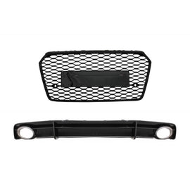 Griglia anteriore con Diffusore paraurti posteriore e Terminali di scarico per Audi A7 4G restyling (2015-2017) RS7