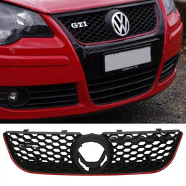 Griglia anteriore per VW Polo 9N3 05-09 GTI stile nido d’ape con rosso Line 1 pezzo
