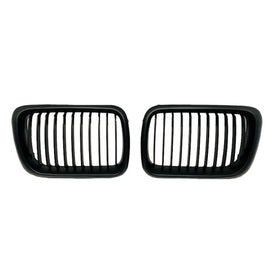 Griglie anteriori per BMW 3 E36 96-99 Nero opaco con 11 linee 2 pezzi