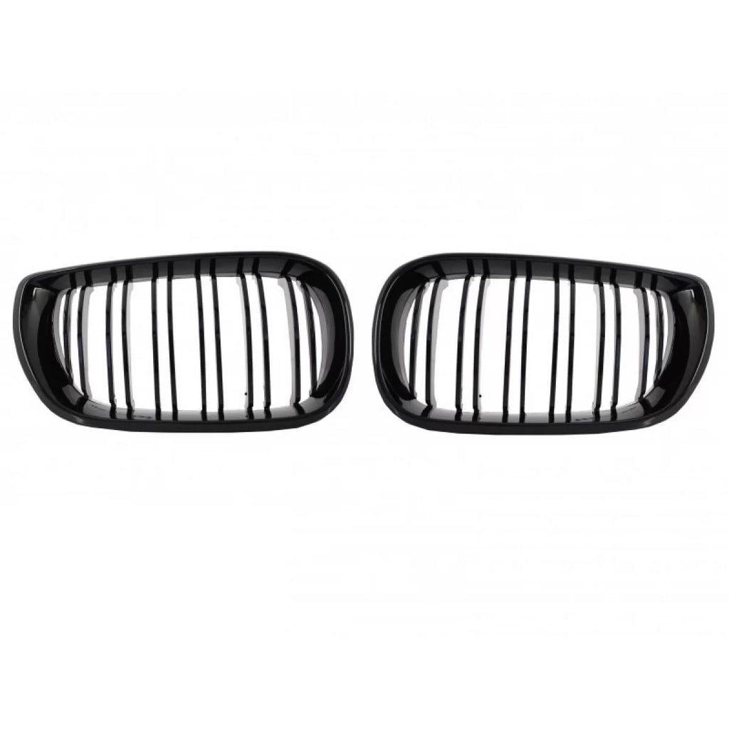 Griglie anteriori per BMW 3 E46 02-05 berlina/Touring M4 stile con doppio griglia nere lucide 2 pezzi