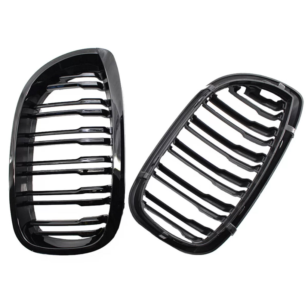 Griglie anteriori per BMW 3 E46 03-06 Coupe/Cabrio M4 stile con doppio griglia 4D nere lucide 2 pezzi
