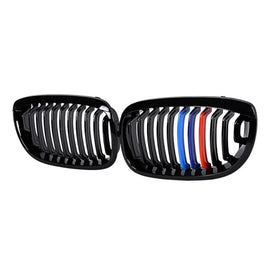 Griglie anteriori per BMW 3 E46 03-06 Coupe/Cabrio Tri-colore / nere lucide 2 pezzi