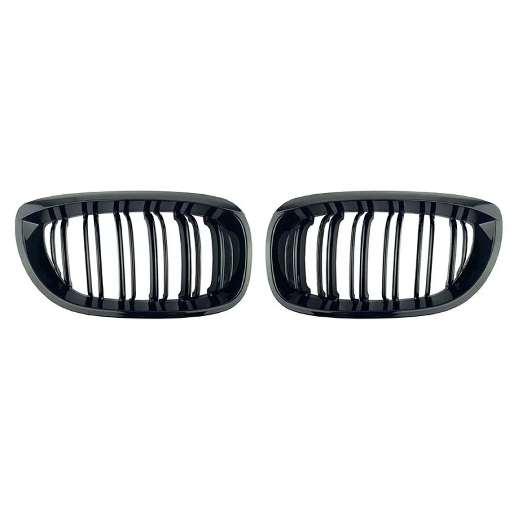 Griglie anteriori per BMW 3 E46 03-06 Coupe/Cabrio M4 stile con doppio griglia nere lucide 2 pezzi