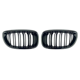 Griglie anteriori per BMW 3 E46 03-06 Coupe/Cabrio M4 stile con doppio griglia nere lucide 2 pezzi