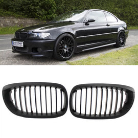 Griglie anteriori per BMW 3 E46 03-06 Coupe/Cabrio Nero opaco 2 pezzi