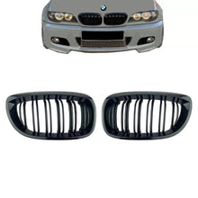 Griglie anteriori per BMW 3 E46 03-06 Coupe/Cabrio M4 stile con doppio griglia nere lucide 2 pezzi