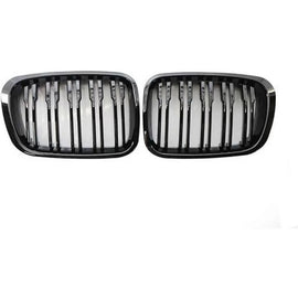 Griglie anteriori per BMW 3 E46 99-01 berlina/Touring/compatto M4 stile con doppio griglia nere lucide 2 pezzi