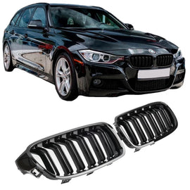 Griglie BMW Serie 3 F30 F31 2011-2018 stile M4 nere lucide