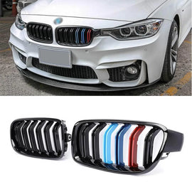 Griglie BMW Serie 3 F30 F31 2011-2018 stile M4 tricolore nere lucide