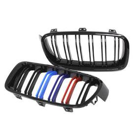 Griglie BMW Serie 3 F30 F31 2011-2018 stile M4 tricolore nere lucide