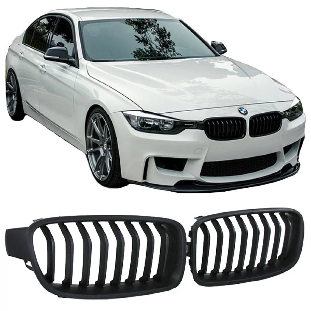 Griglie anteriori per BMW 3 F30 / F31 11-18 Nero opaco 2 pezzi