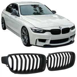 Griglie anteriori per BMW 3 F30 / F31 11-18 Nero opaco 2 pezzi