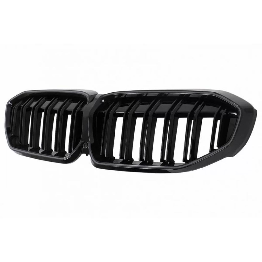 Griglie anteriori per BMW 3 G20 / G21 19-22 M4 stile con LED doppio griglia nere lucide con 1 pezzo