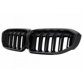 Griglie anteriori per BMW 3 G20 / G21 19-22 M4 stile con LED doppio griglia nere lucide con 1 pezzo