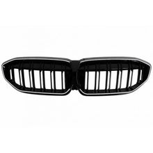 Griglie anteriori per BMW 3 G20 / G21 19-22 M4 stile con LED doppio griglia nere lucide con 1 pezzo