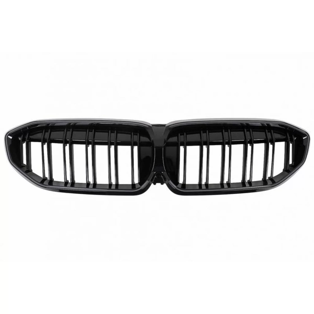 Griglie anteriori per BMW 3 G20 / G21 19-22 M4 stile con LED doppio griglia nere lucide con 1 pezzo