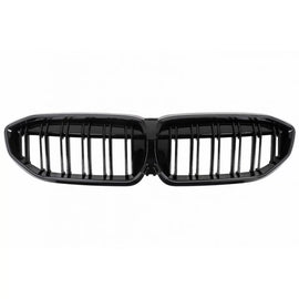 Griglie anteriori per BMW 3 G20 / G21 19-22 M4 stile con LED doppio griglia nere lucide con 1 pezzo