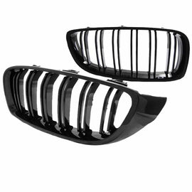 Griglie anteriori per BMW 4 F32 / F33 / F36 13-16 M4 stile con doppio griglia nere lucide 2pcs