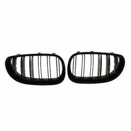 Griglie anteriori per BMW 5 E60 03-11 M4 stile con doppio griglia nere lucide 2 pezzi