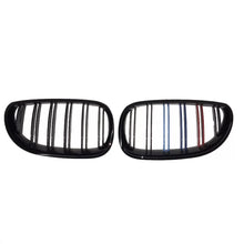 Griglie anteriori per BMW 5 E60 03-11 M4 stile con doppio griglia Tri-colore / nere lucide 2 pezzi