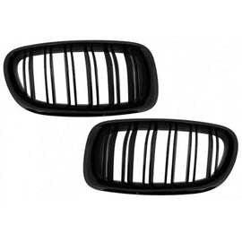 Griglie anteriori per BMW 5 F10 / F11 / F18 10-16 M4 stile con doppio griglia nere lucide V.2 2 pezzi