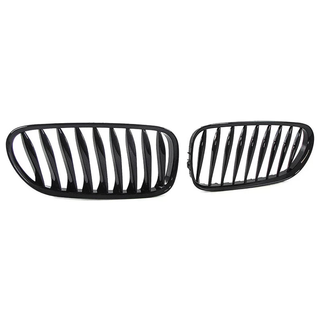 Griglie anteriori per BMW Z4 E85 / E86 02-08 nere lucide 2 pezzi
