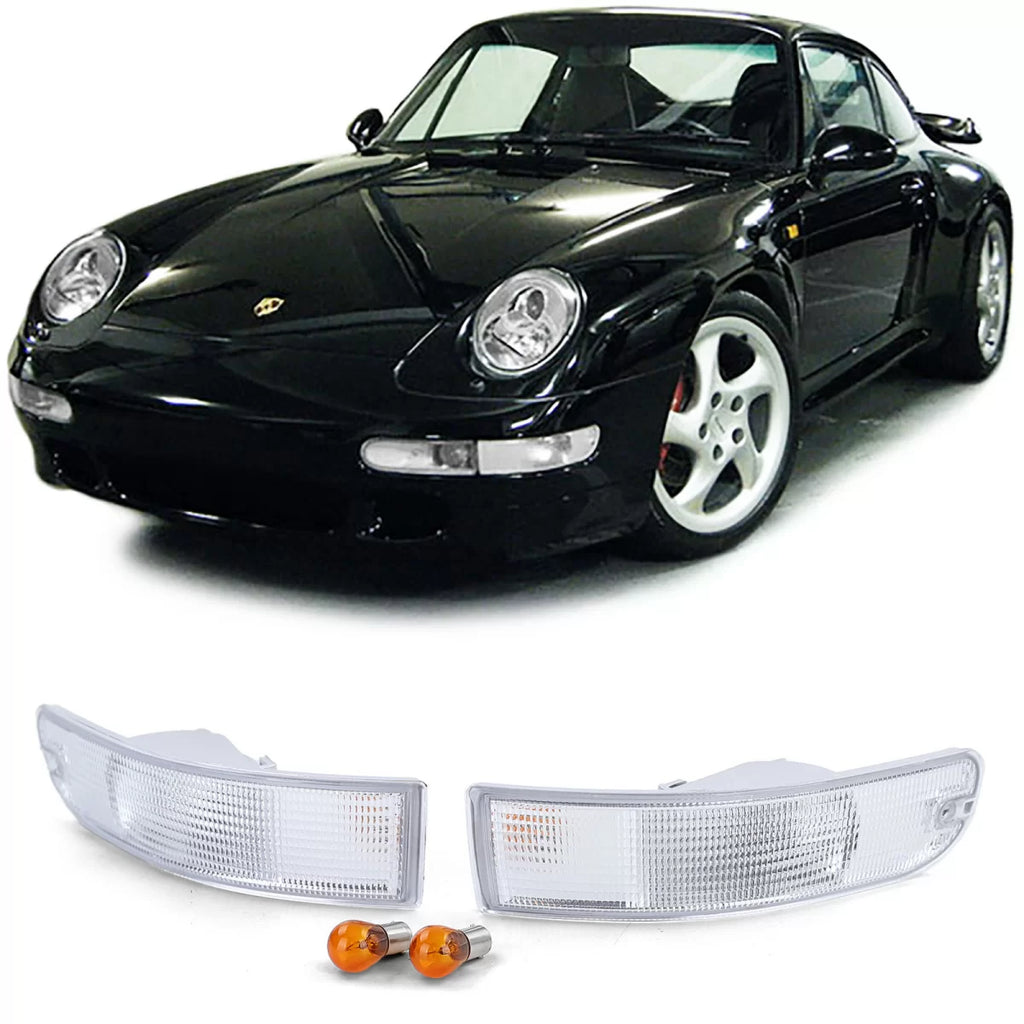 Anteriore freccia trasparente bianco coppia per Porsche 911 993 93-97
