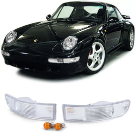 Anteriore freccia trasparente bianco coppia per Porsche 911 993 93-97