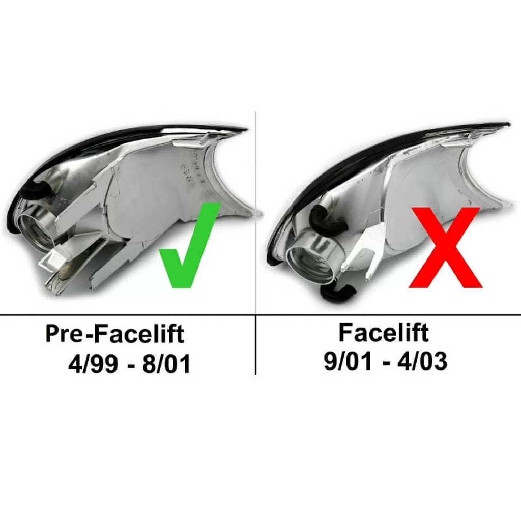 Frecce anteriori per BMW 3 E46 Coupe/Cabrio 99-01 con Clip nero 2 pezzi Sonar