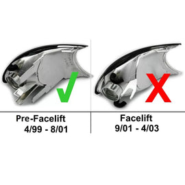 Frecce anteriori per BMW 3 E46 Coupe/Cabrio 99-01 con Clip nero 2 pezzi Sonar
