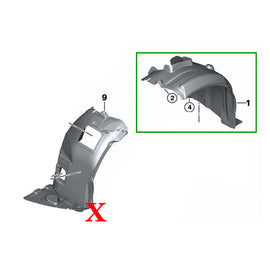 Passaruota anteriore sinistro per BMW Serie 3 E90 E91 (2004-2011) berlina Touring