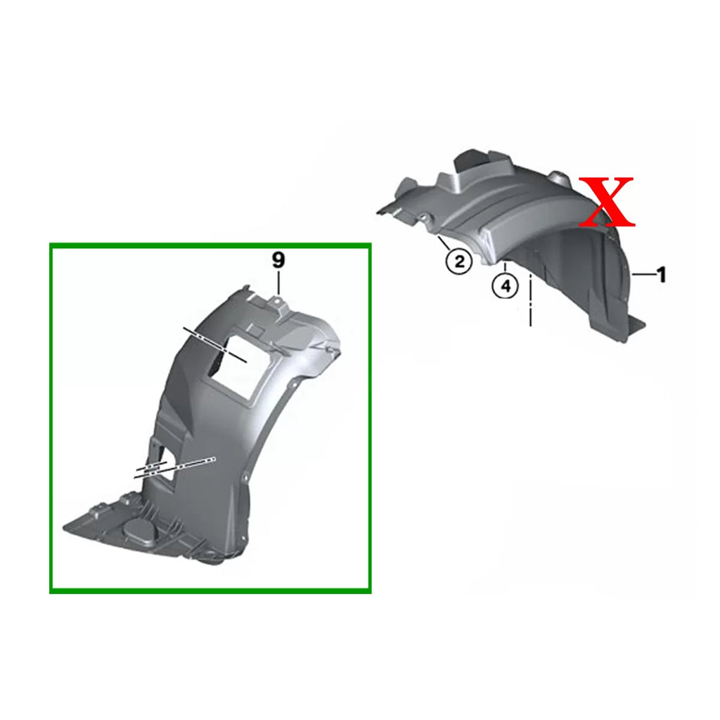 Passaruota anteriore sinistro per BMW Serie 3 E90 E91 (2004-2008) berlina Touring