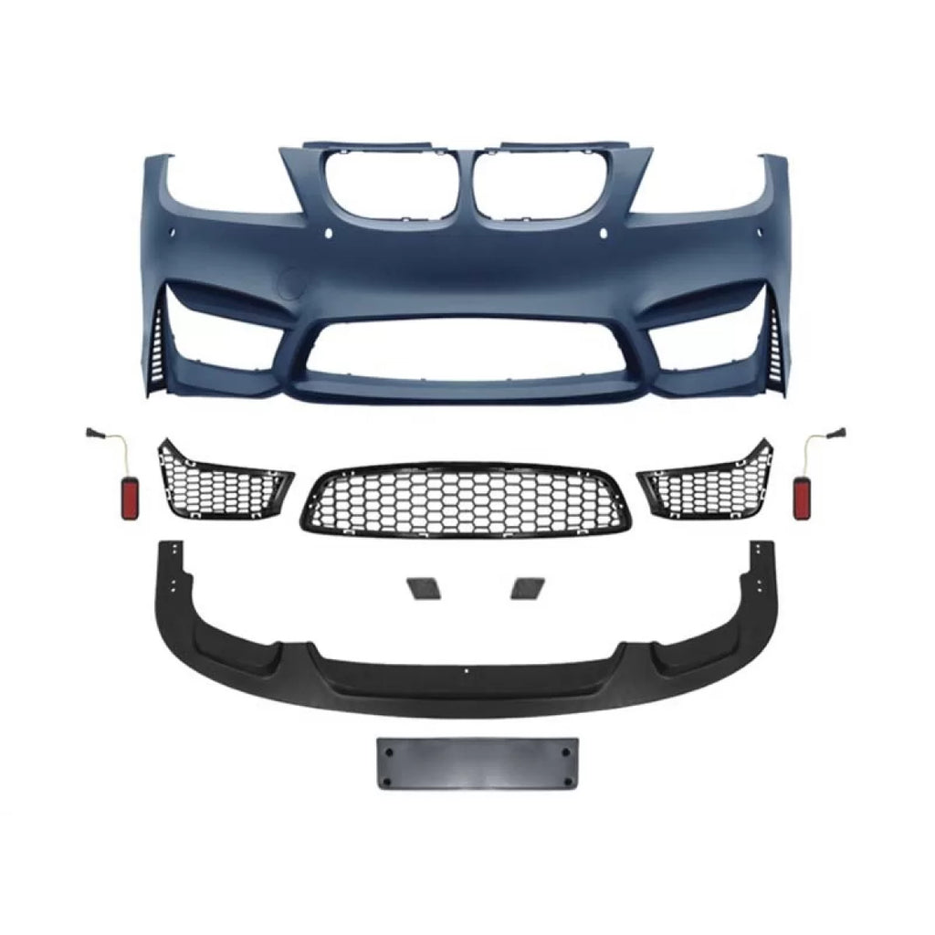 Paraurti anteriore stile M4 per BMW Serie 3 E90 berlina, E91 station wagon 2008-2011 con anteriore spoiler