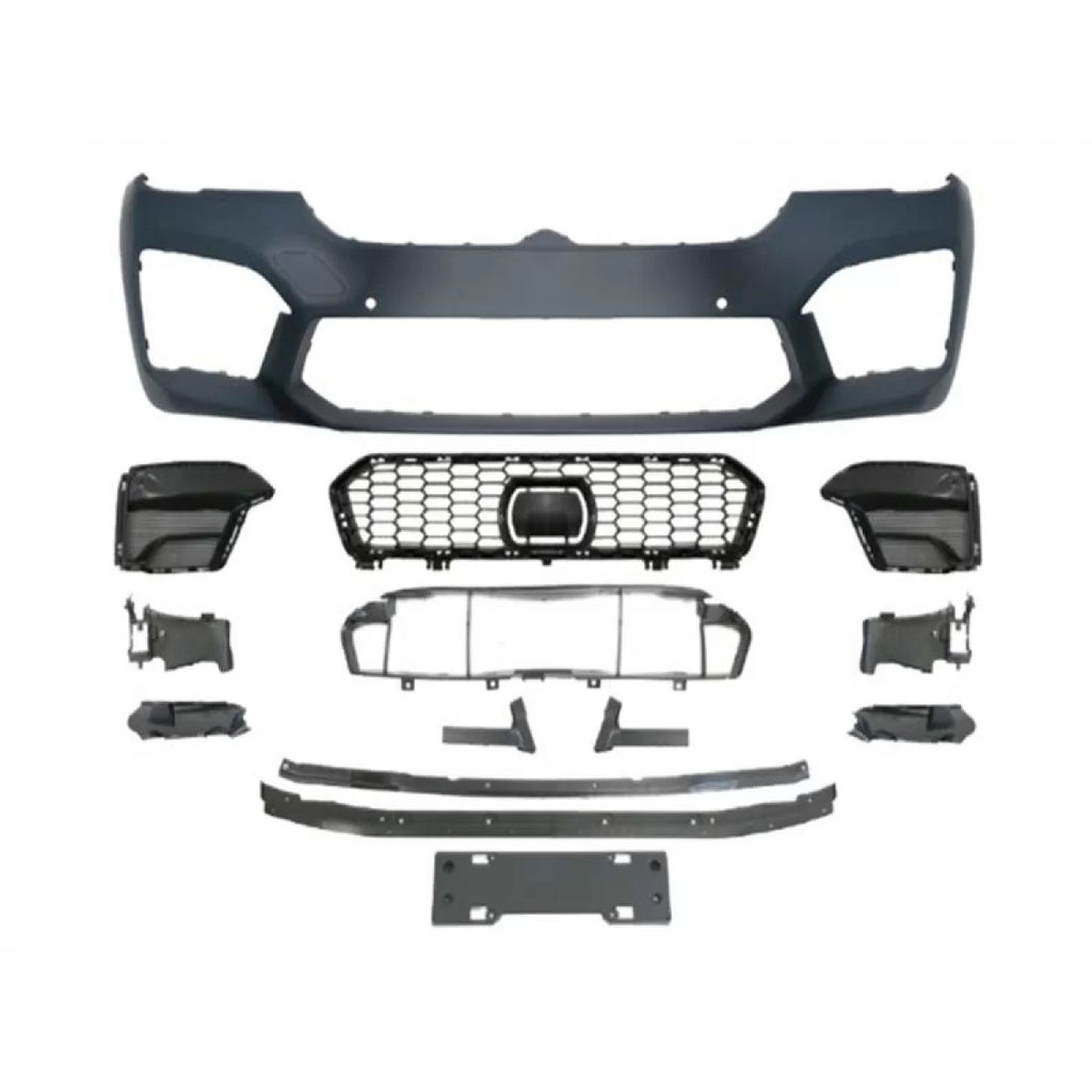 Paraurti anteriore stile M5 per BMW Serie 5 G30 berlina, G31 station wagon 2020-2023, griglia con ACC foro, con Sensore