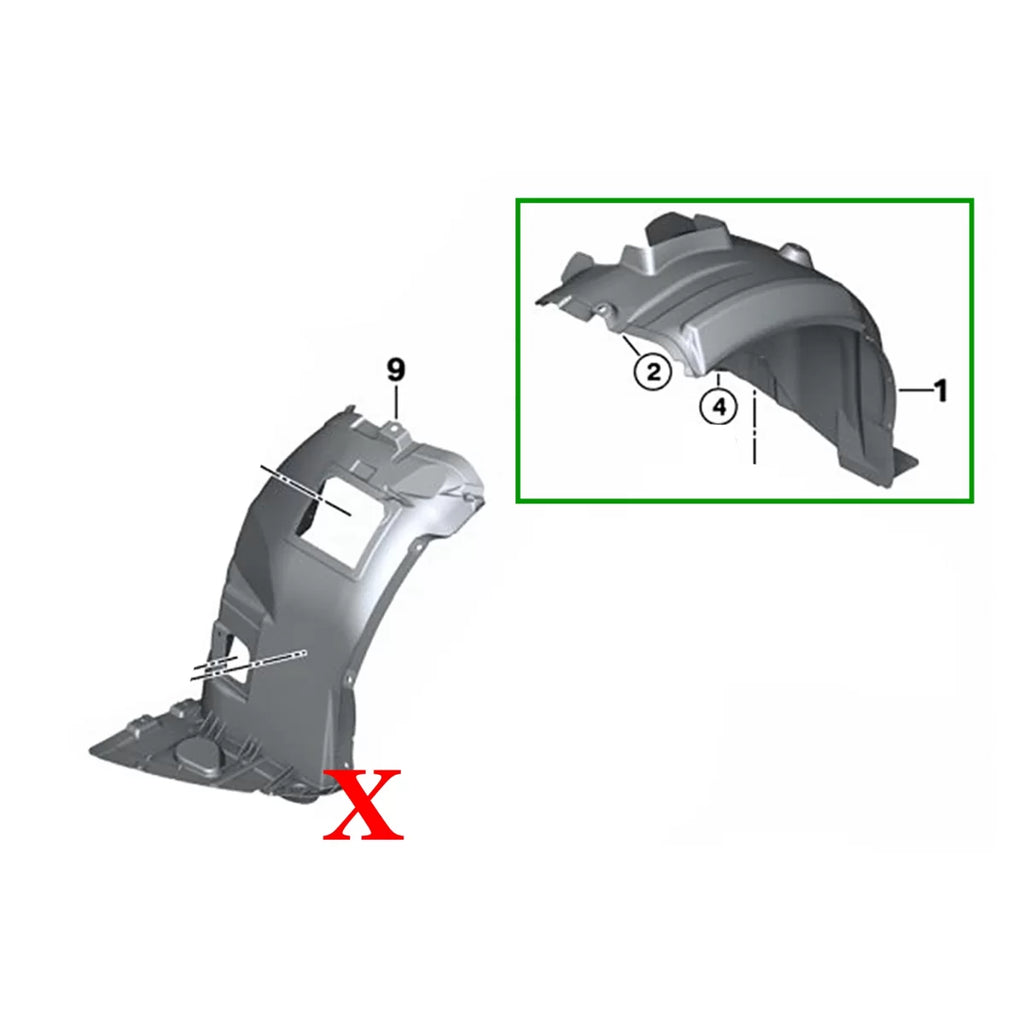 Passaruota anteriore destro per BMW Serie 3 E90 E91 (2004-2011) berlina Touring