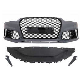 Paraurti anteriore Audi A6 C7 4G 2015–2018 stile RS6 con PDC e coprilavafari – vista 1