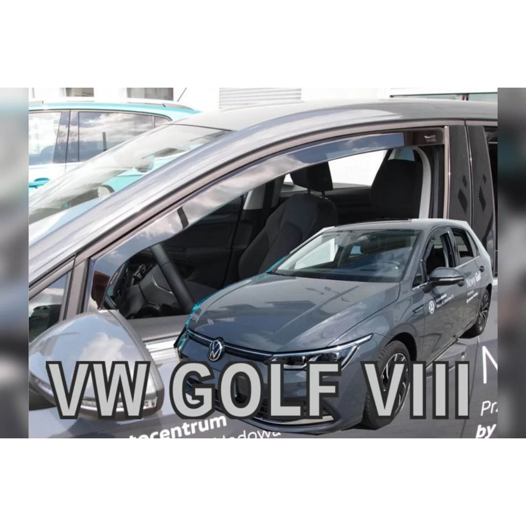 Deflettori anteriori Heko per Volkswagen Golf 8 hatchback dal 2020, con 5 porte, scuro fumé, 2 pezzi