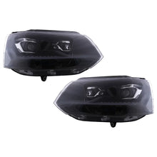 DRL fari anteriori Full LED per VW Transporter Caravelle Multivan T5.1 restyling (2010-2015) nero