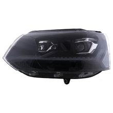 DRL fari anteriori Full LED per VW Transporter Caravelle Multivan T5.1 restyling (2010-2015) nero